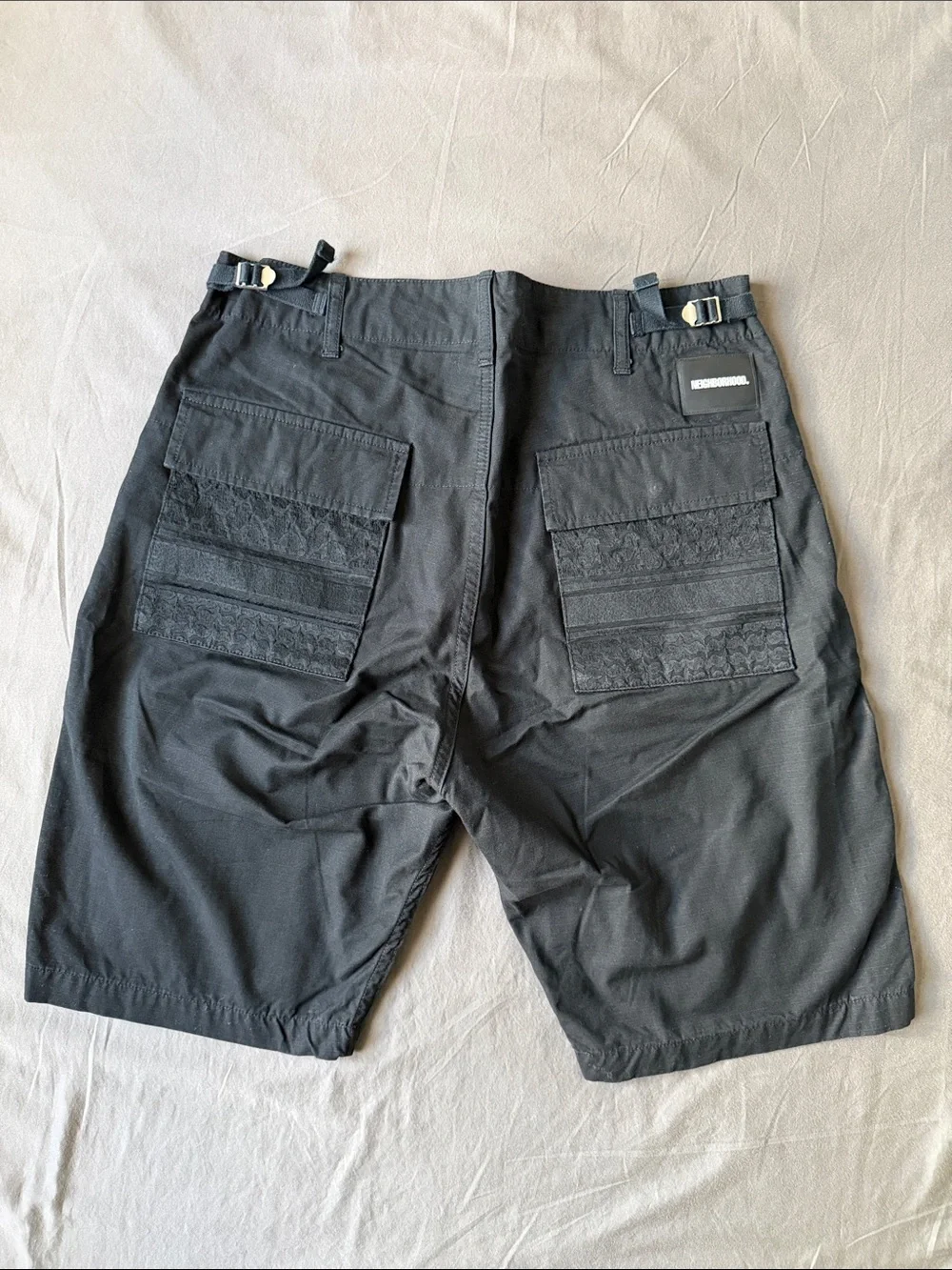 NEIGHBORHOOD Cargo Shorts Black Jacquard S